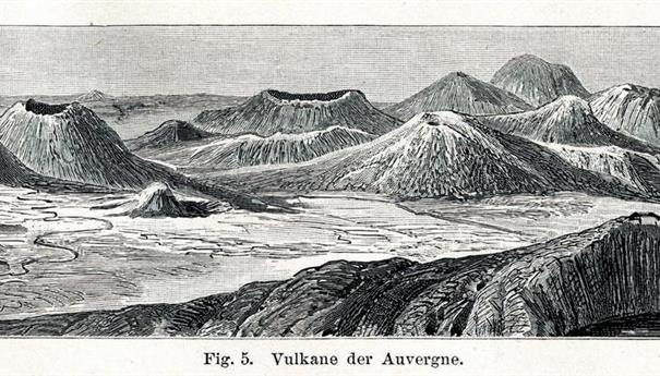Les Voilcans d'Auvergne - dessins d'un panorama